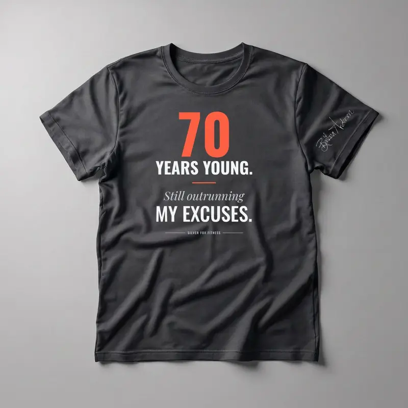 70 Years Young. Still Outrunning My Excuses. Tee
